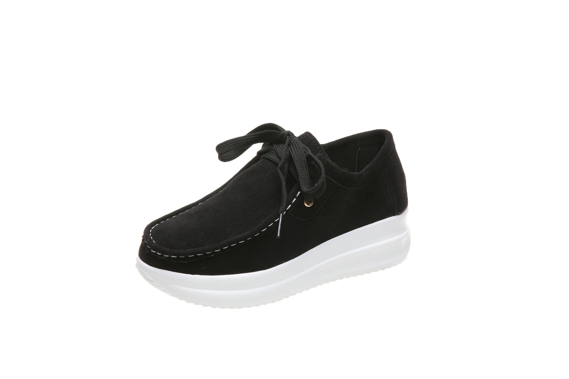 Brown Faux Leather Platform Loafers Casual for Women